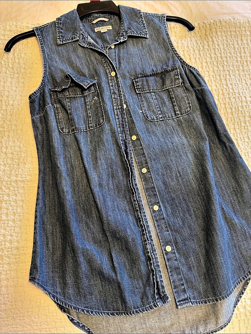 Metropolitan Denim Button Down Shirt Blue Like New
